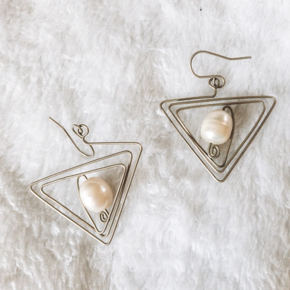 Fair trade handmade pearl earrings
